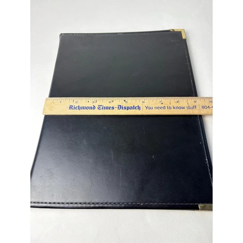Stafford Black Leather Portfolio Organizer Business Document Holder Made‎ in USA